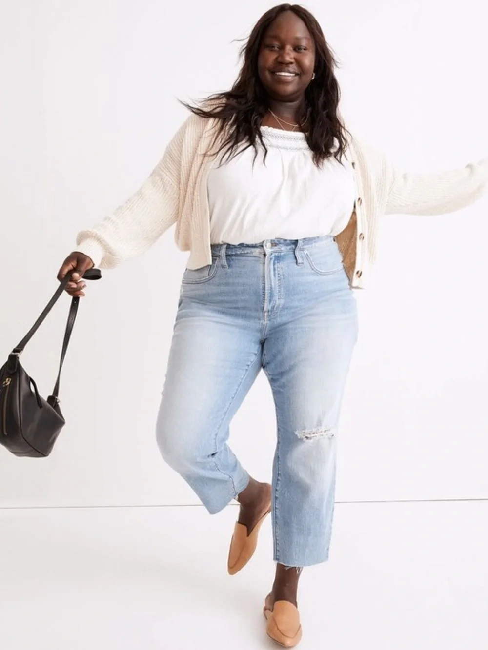 Madewell The Plus Curvy Perfect Vintage Jean in Coney Wash: Destroyed Edition